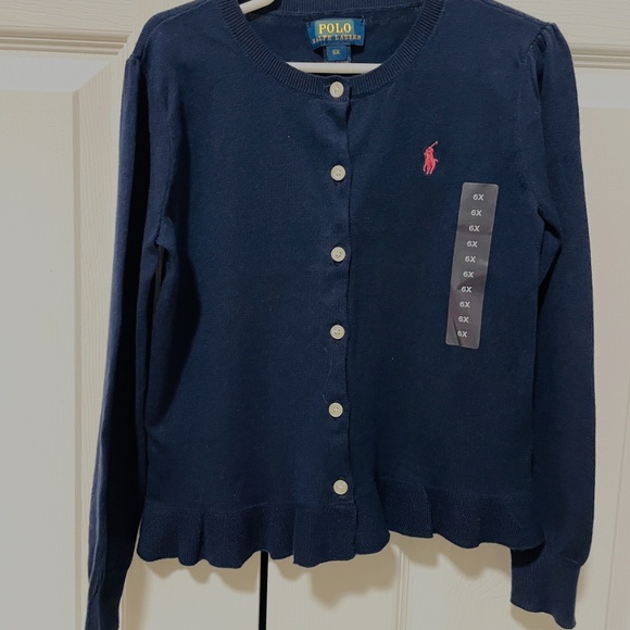 Polo Ralph Lauren Other - Navy girls Polo Ralph Lauren size (6X) knit cardigan-NEW